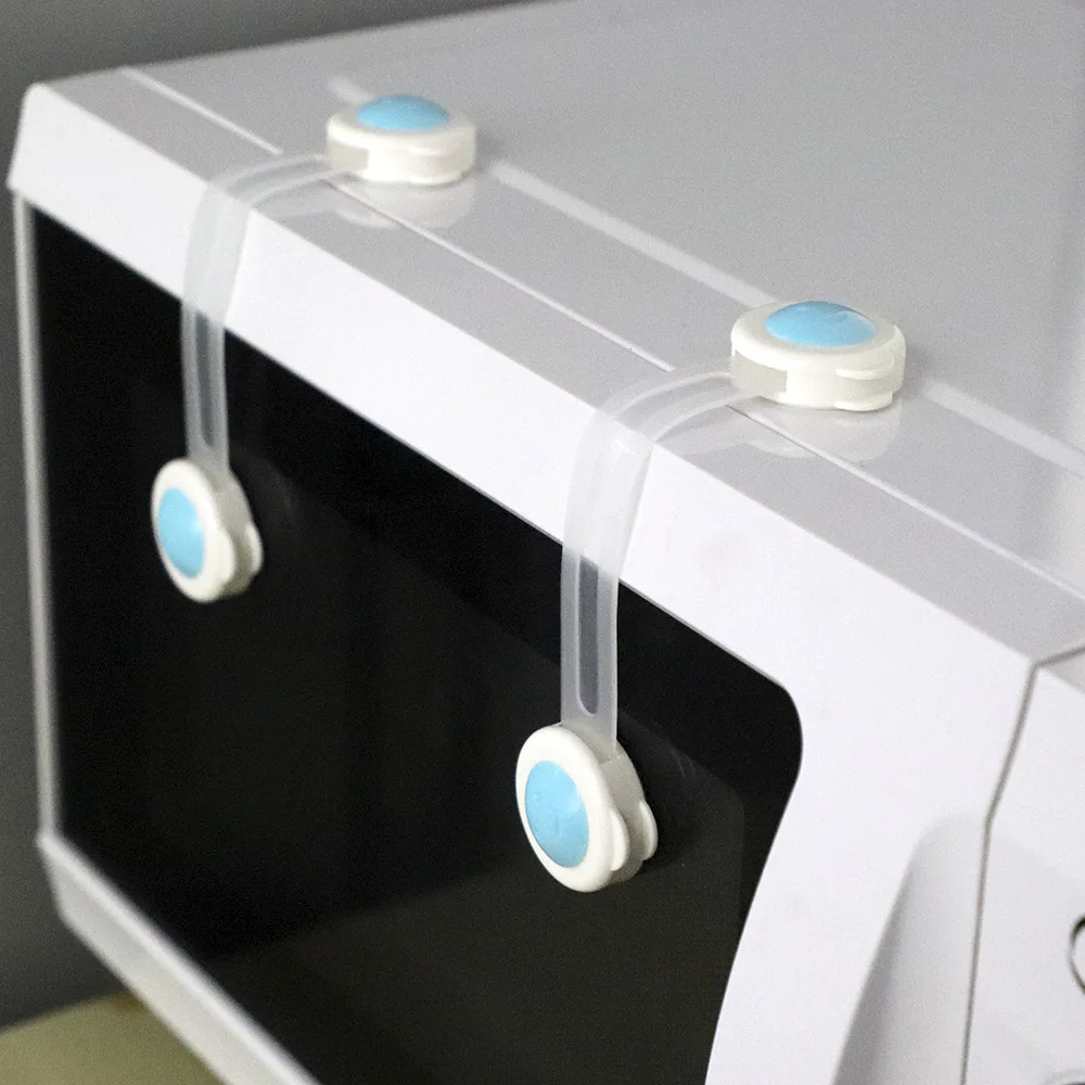 Cerradura de gabinete de seguridad para ni&ntilde;os, Protector de seguridad a prueba de beb&eacute;s, cerradura de pl&aacute;stico para puerta de caj&oacute;n, armario, cuidado del beb&eacute;, 10 Uds.-2