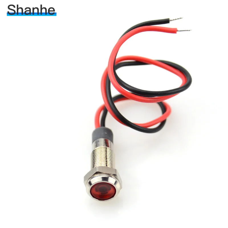 220V red IP67 Водонепроницаемый светодиодный Предупреждение ющий индикатор светильник 6 мм пилот, сигнальный огонь 3V 5V 6V 12V 24V 220v красный желтый синий зеленый белый - Цвет: 220V red
