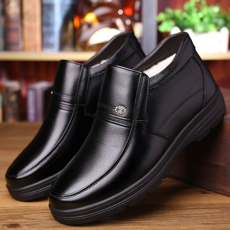 

2020 Genuine Leather Shoes Men Winter Boots Warm Cotton Shoes for Cold Winter Cow Leather Men Ankle Boots Male Footwear A1883