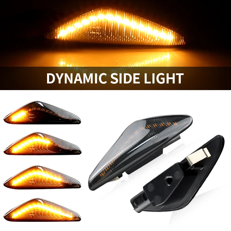 

2PCS Canbus 12V Smoke Dynamic Flowing LED Side Marker Signal Light For BMW X5 E70 X6 E71 E72 X3 F25 Sequential Blinker Lamp