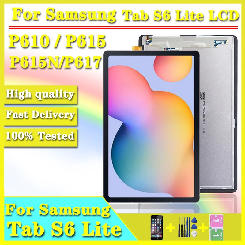 

ЖК-дисплей 10,4 дюймов для Samsung Galaxy Tab S6 Lite/P617, дисплей с сенсорным стеклом, дигитайзер в сборе, сменный ЖК-дисплей P610/P615, оригинал