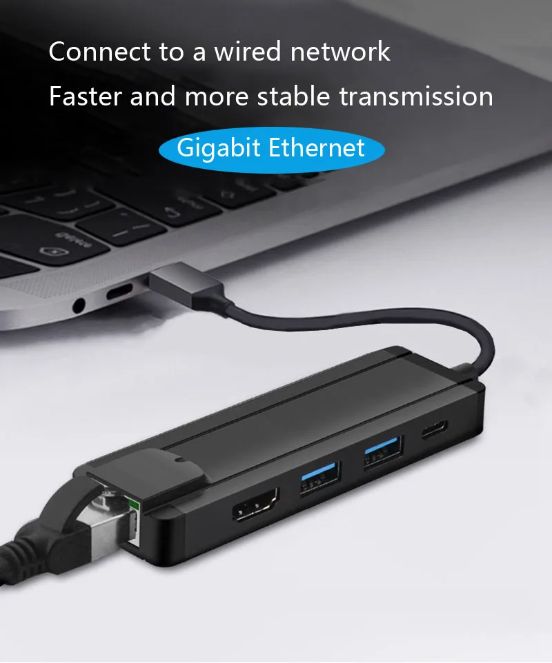 Адаптер с портом Type C на USB 3 0 Rj45 Gigabit Ethernet Lan 4K HDMI|Компьютерные кабели и разъемы| |