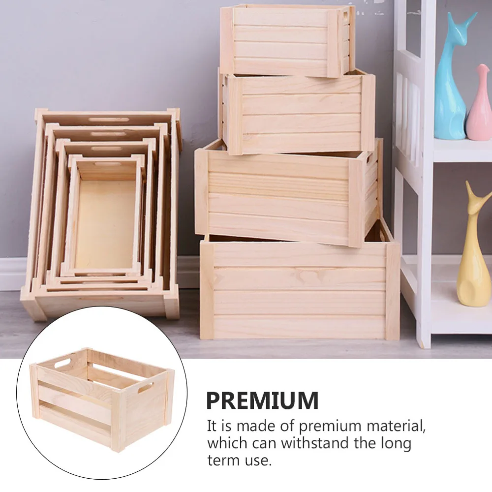 

1Pc Wood Multifunctional Home Storage Crate Wooden Storage Crate
