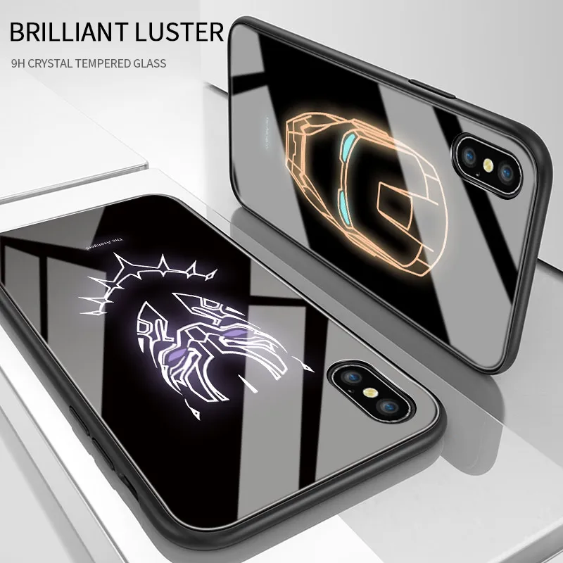 Светящийся чехол из закаленного стекла в темноте для OPPO F9 Realme U1 A7X Pro светящийся