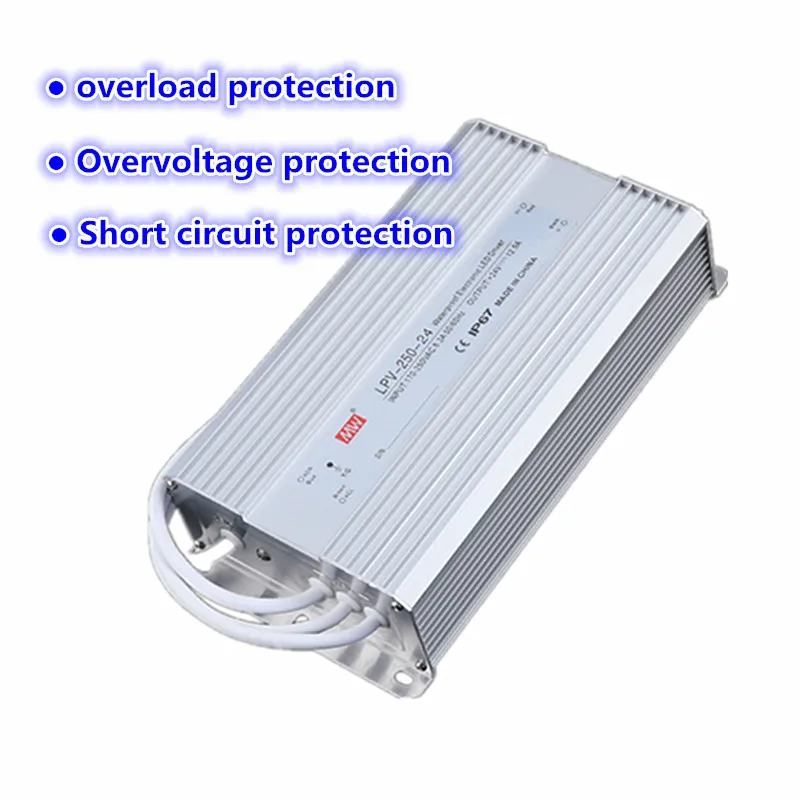 Водонепроницаемый Импульсный источник питания LPV AC/DC 12V/24V 10W 20W 30W 60W 100W 150W для