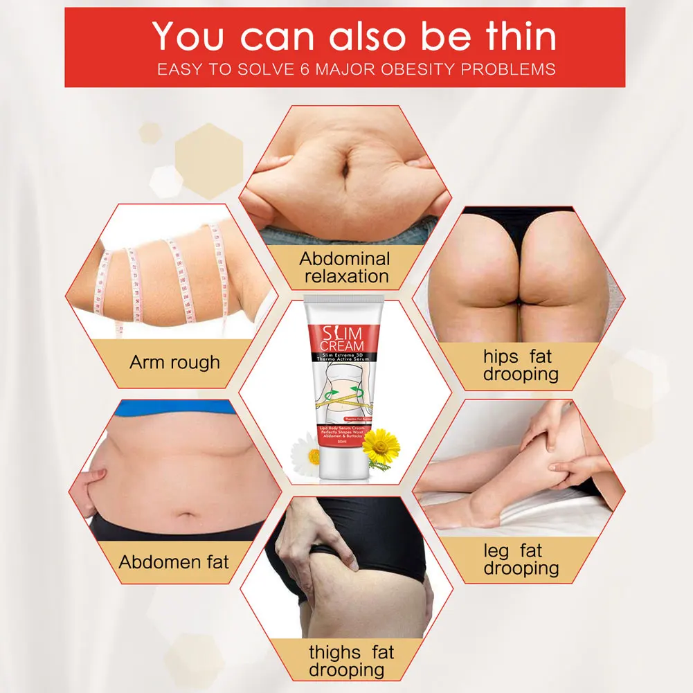 

Body Slim Cream Belly Fat Burner Cellulite Removal Fat Burning Weight Loss Slimming Cream For Waist Thighs Weight Loss 60ML