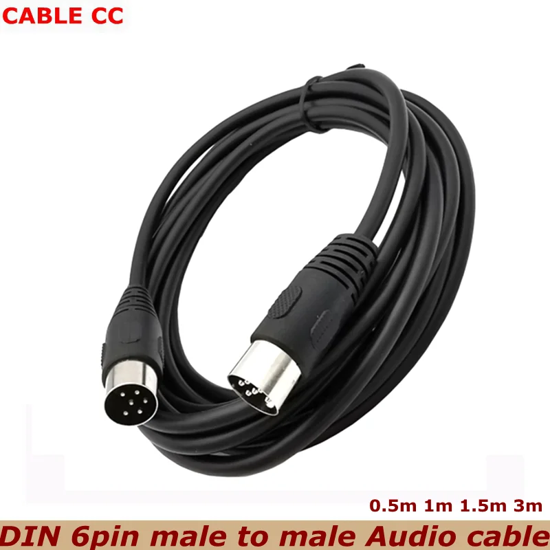 

50cm 100cm 300cm High Quality DIN 6pin Male to Male Audio and Video Cable S-Terminal Midi 6pin for Audio Microphone Guitar Cable