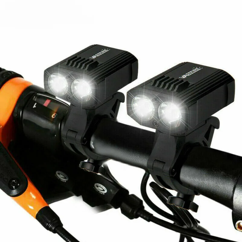 

2PCS USB Rechargeable Bike Front Headlight Waterproof Mountain Bike Lights for Night Riding Bicycle Accessories