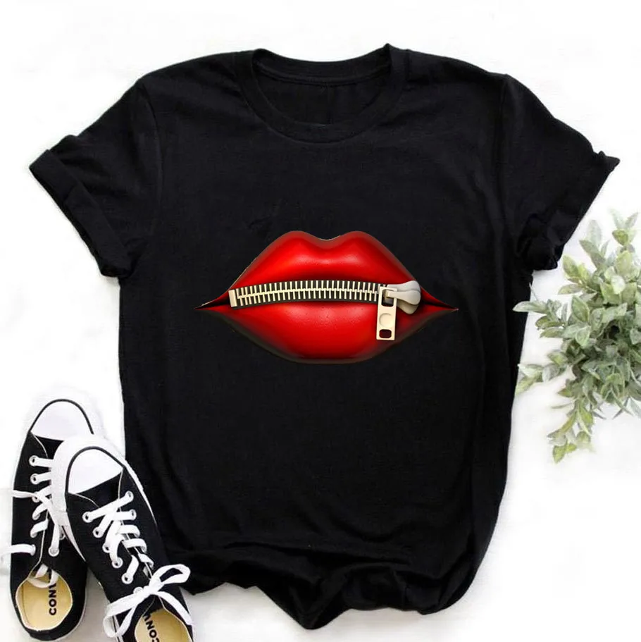 

Women Plus Size Harajuku Tops Summer Tops Graphic Tees Women Lips Kawaii T-shirt Clothes Girl Mouse T Shirt ,Drop Shipping