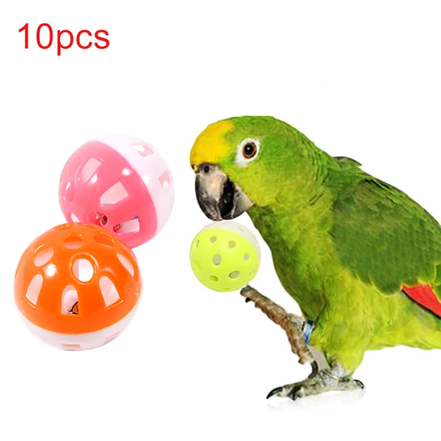 10pcs Pet Parrot Toy Colorful Hollow Rolling Bell Ball Bird Toy Parakeet Cockatiel Parrot Chew Cage Fun Toys Pet Bird Supplies 2