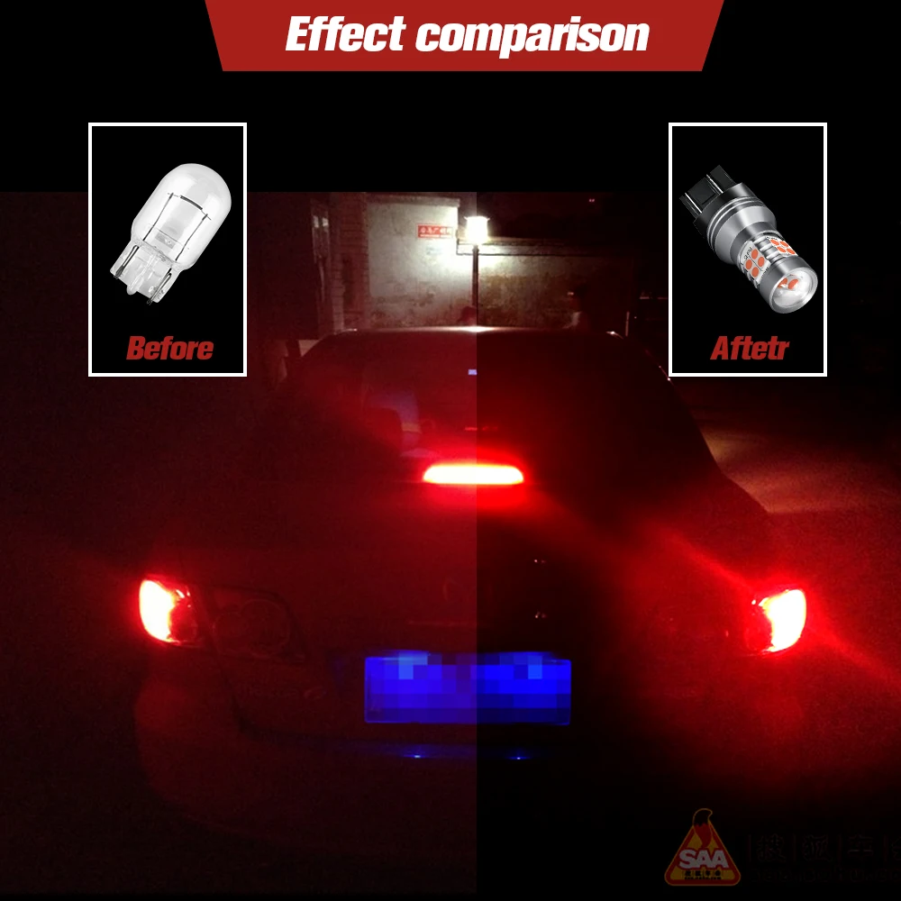 2 светодиодный т. светодиодные лампы для стоп-сигнасветильник W21W 7440 7443 T20 |