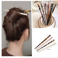 12 colors hair sticks acetate headbands for women elegance lady hairpins fashion hair clip hair accessories headwear