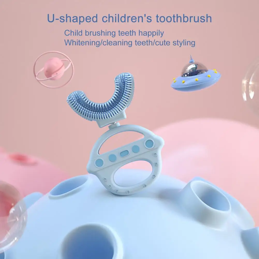 

Cute PP Food Grade Material Kids Manual Training Tooth Brush for Family Kids Toothbrush U Shaped Toothbrush