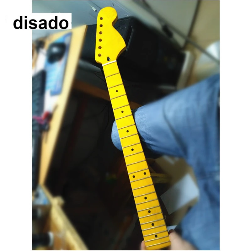 disado 22 bünde große kopfplatte maple elektrische gitarre hals ahorn griffbrett inlay dots glänzend farbe gitarre zubehör teile f