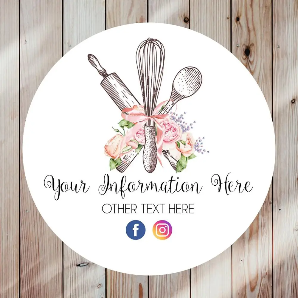 

100 Pieces, 3-7CM, Custom logo, logo design , custom labels, custom stickers , bakery labels ,cake stickers ,bakery logo labels