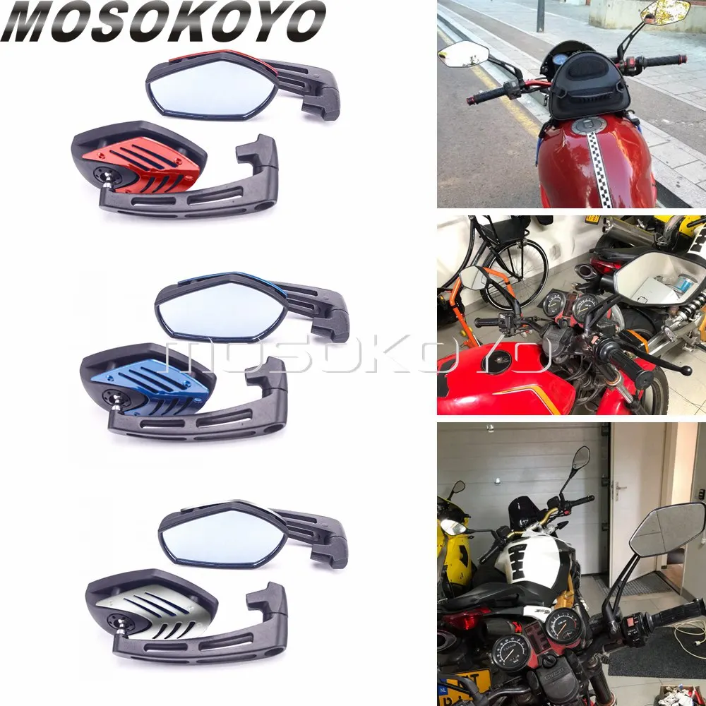 

Красные 8 мм/10 мм Универсальные боковые зеркала заднего вида для мотоцикла скутера для Yamaha Honda Suzuki Kawasaki Street Sport Bike Cruiser
