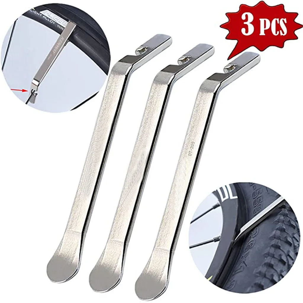 3 pcs Portable Repair Opener Breaker Tools Premium Bicycle Tire Lever Tyre Spoon Iron Changing Tool Bike Levers For Cycling | Спорт и