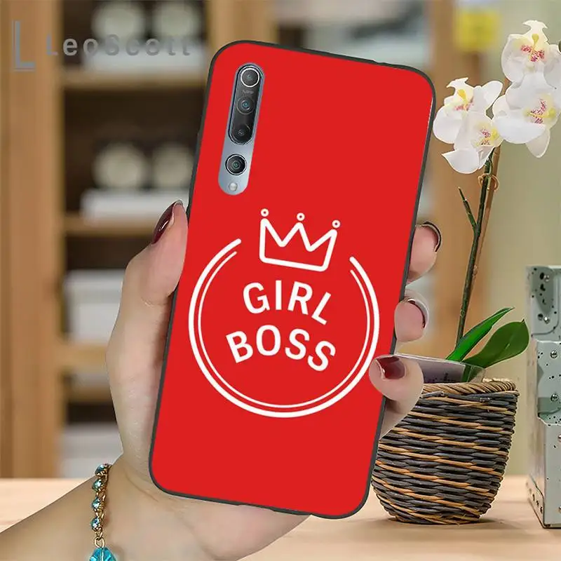 

Girl Boss Pink Women power Cartoon Novelty Phone Case For Xiaomi mi Redmi note 7 8t 9 9t 9s 8 10 10t 11 pro lite K20 max 3