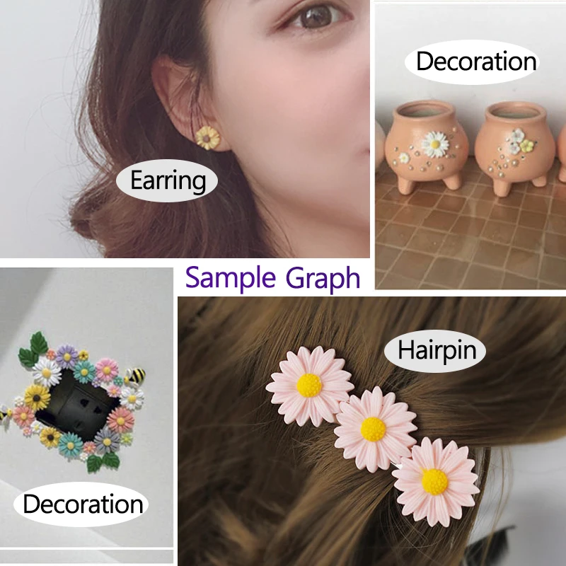 20pcs 9-27mm Resin Flower Flatback Cabochons Scrapbook Craft DIY Earring Hairpin Decoration Accessories for Women Jewelry Making | Украшения