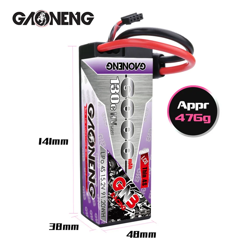 GAONENG-bater&iacute;a LiPo GNB de 15,2 V, 6000mAh, 130C PLUS, piezas de repuesto para coche de carreras con Control remoto, con carcasa mejorada, bater&iacute;a de 4S LiHV-2