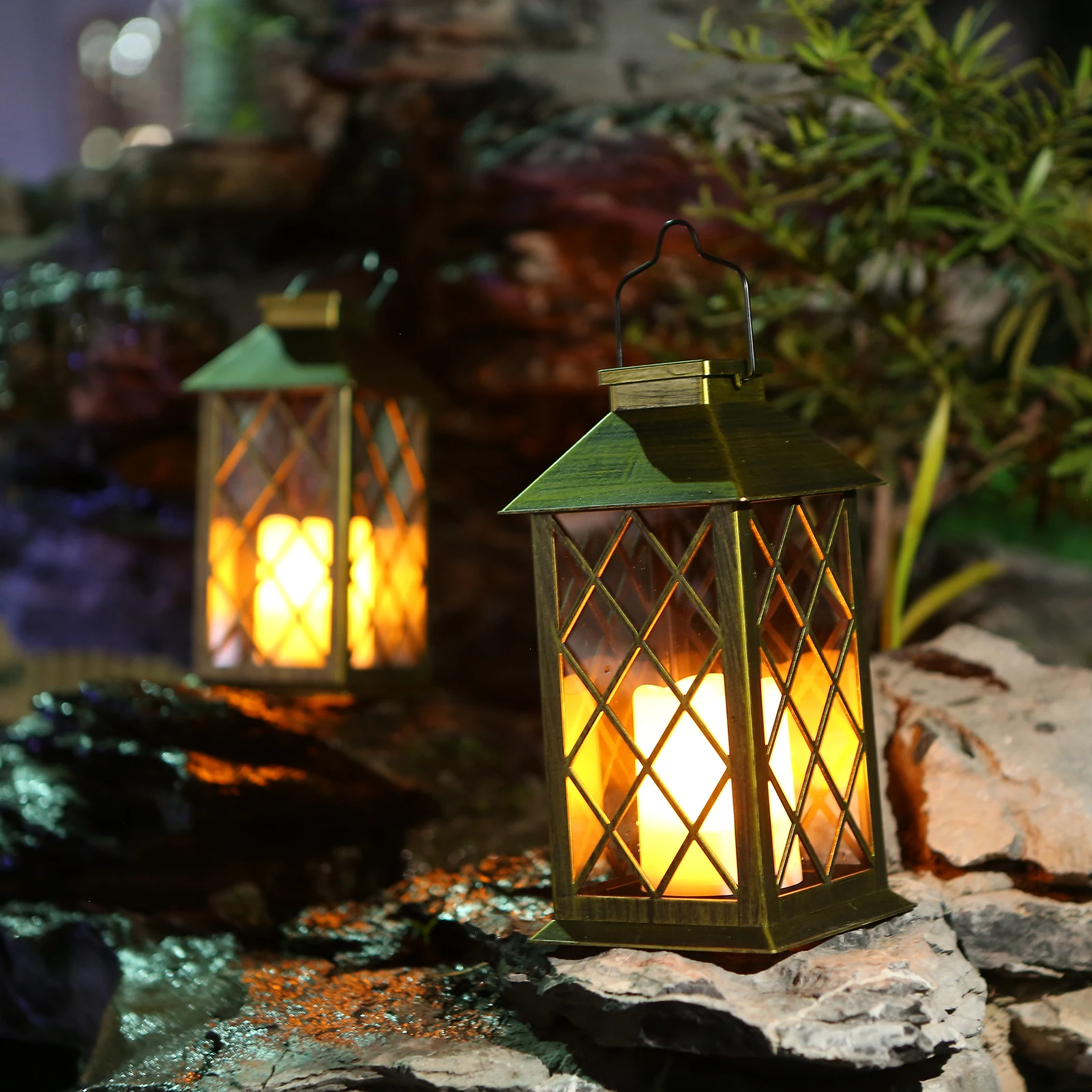 Tomshine Portable Solar Powered LED Light Lamp Dancing Flickering F-lame Lighting Rechargeable Wireless for Garden Outdoor | Лампы и