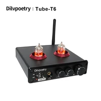 dilvpoetry tube t6 3 5mm headphone preamplifier dac cm6642ne5532qcc300861 tube amplifier bluetooth apt x pc usb 24bit192khz