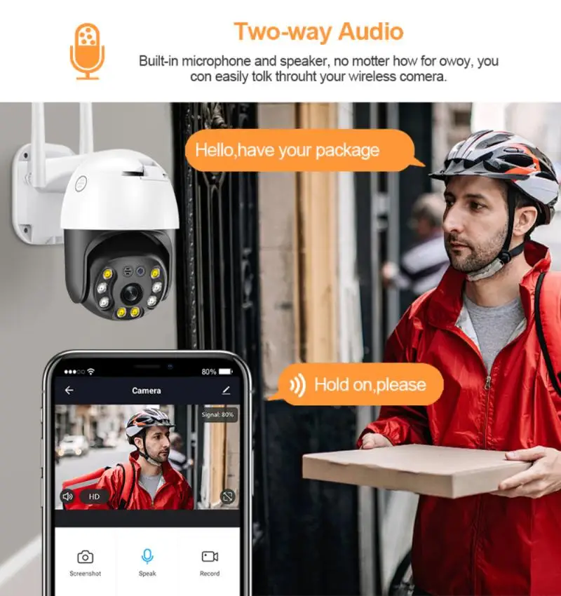 

5MP Wifi PTZ Camera Tuya Outdoor Wireless Human Detect Security IP Cam HD Night Vision Camera IP66 Waterproof Wireless Camera