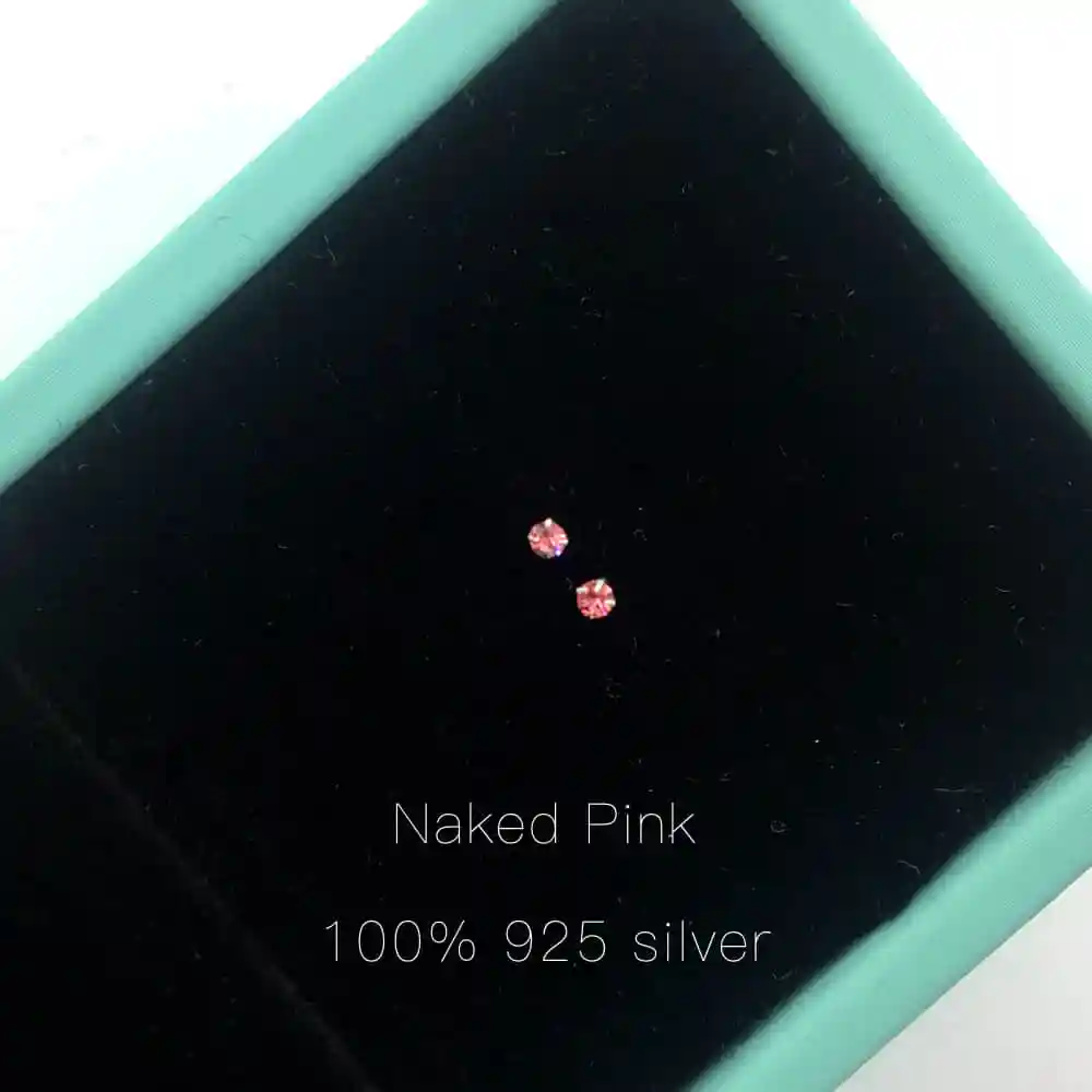 Naked pink Новое поступление, 925 пробы серебряные натуральные ювелирные изделия ручной работы, милые круглые модные серьги-гвоздики для женщин, подарки - Цвет камня: Naked pink
