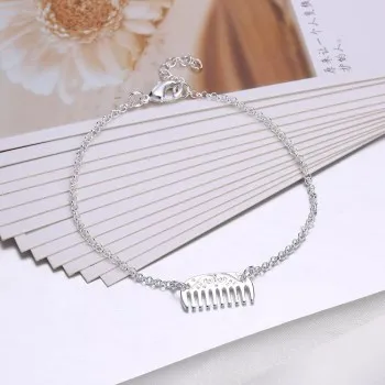 

Cute Comb Fashion Silver Plated Bracelet LKNSPCH642 Anime Jewelry Luxury Jewelry Kpop Bracelet Women Wholesale Evil Eye