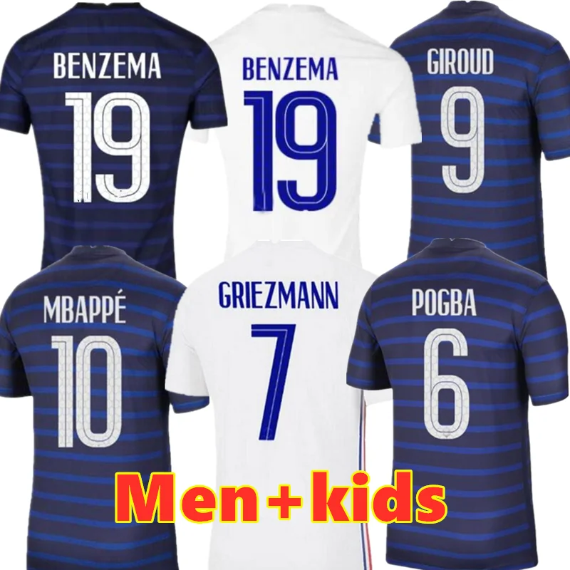 2021 французские мужские и Детские трикотажные изделия из Francia home and away Benzema MBAPPE