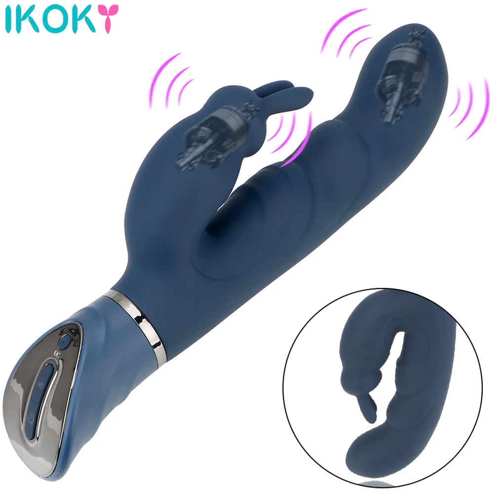 Вибратор IKOKY Rabbit для женщин фаллоимитатор точки G 10 режимов вибрации