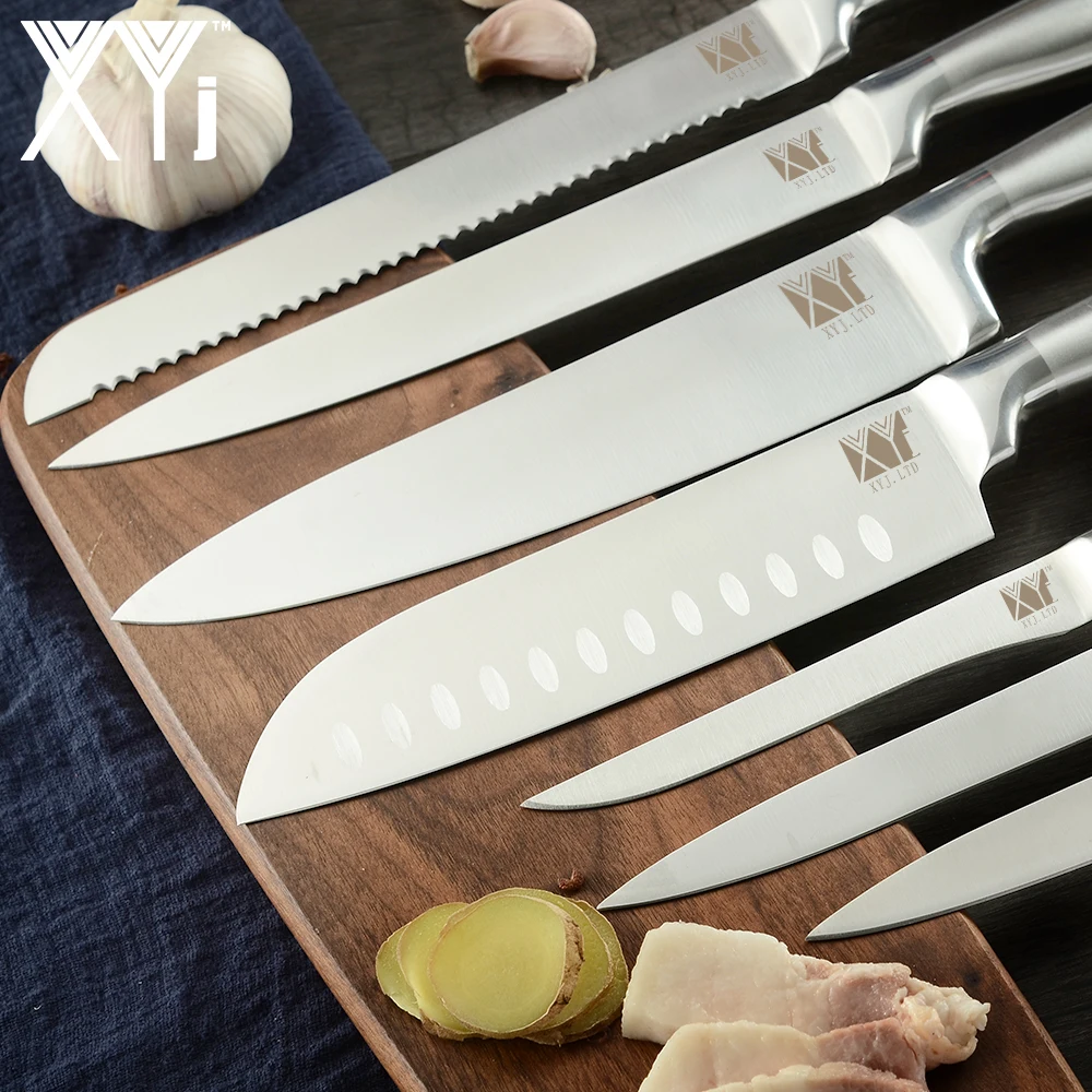 XYj Kitchen Stainless Steel Knives Cutter Covers Tools Fruit Utility Santoku Chef Slicing Bread Boning Knife Accessories | Дом и сад