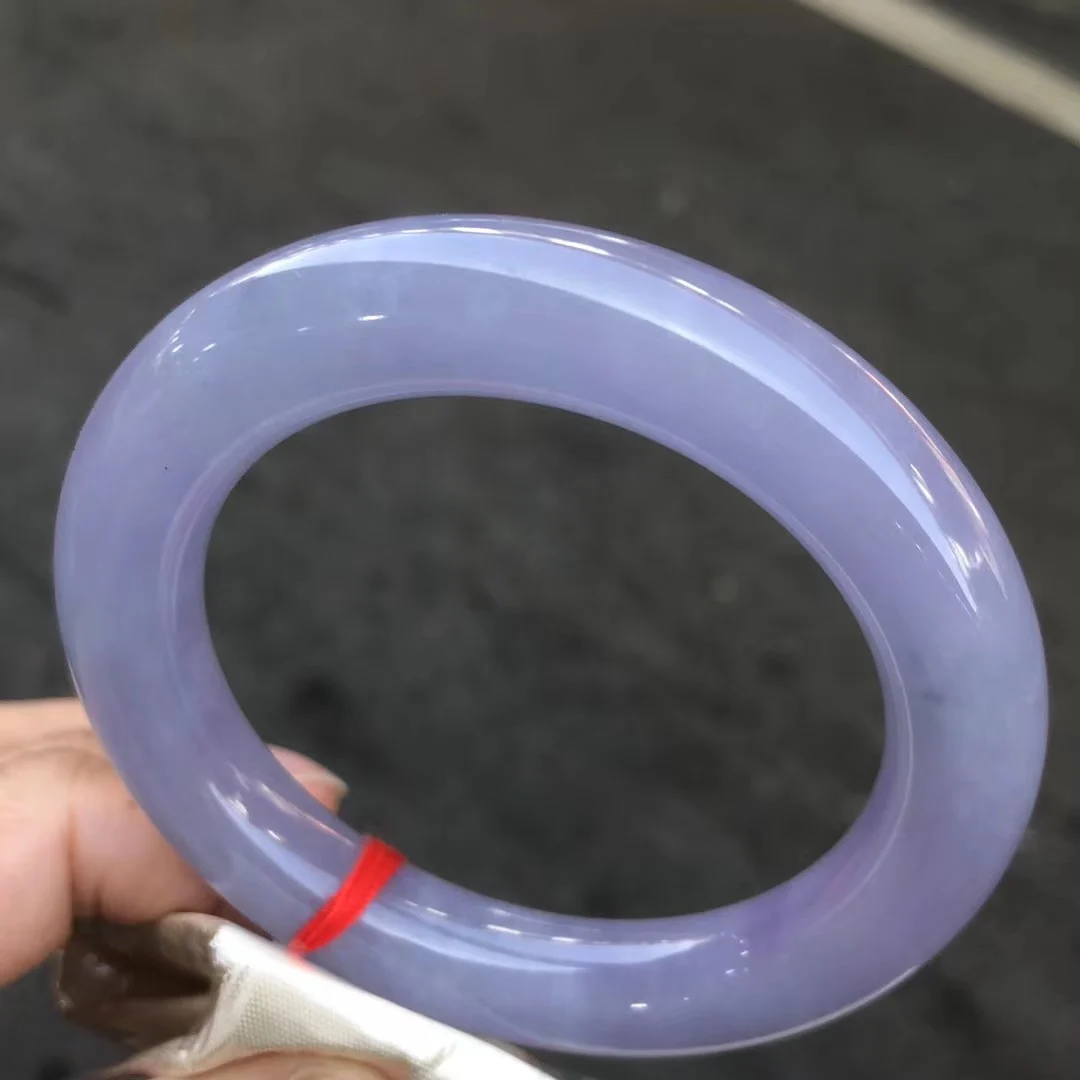 

Natural Myanmar jadeite bangle round bar real jadeite bangle natural purple jade stone for woman temperament bracelets 59mm 119
