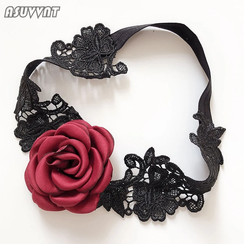 Модные свадебные подвязки с красными и розовыми цветами черные кружевные