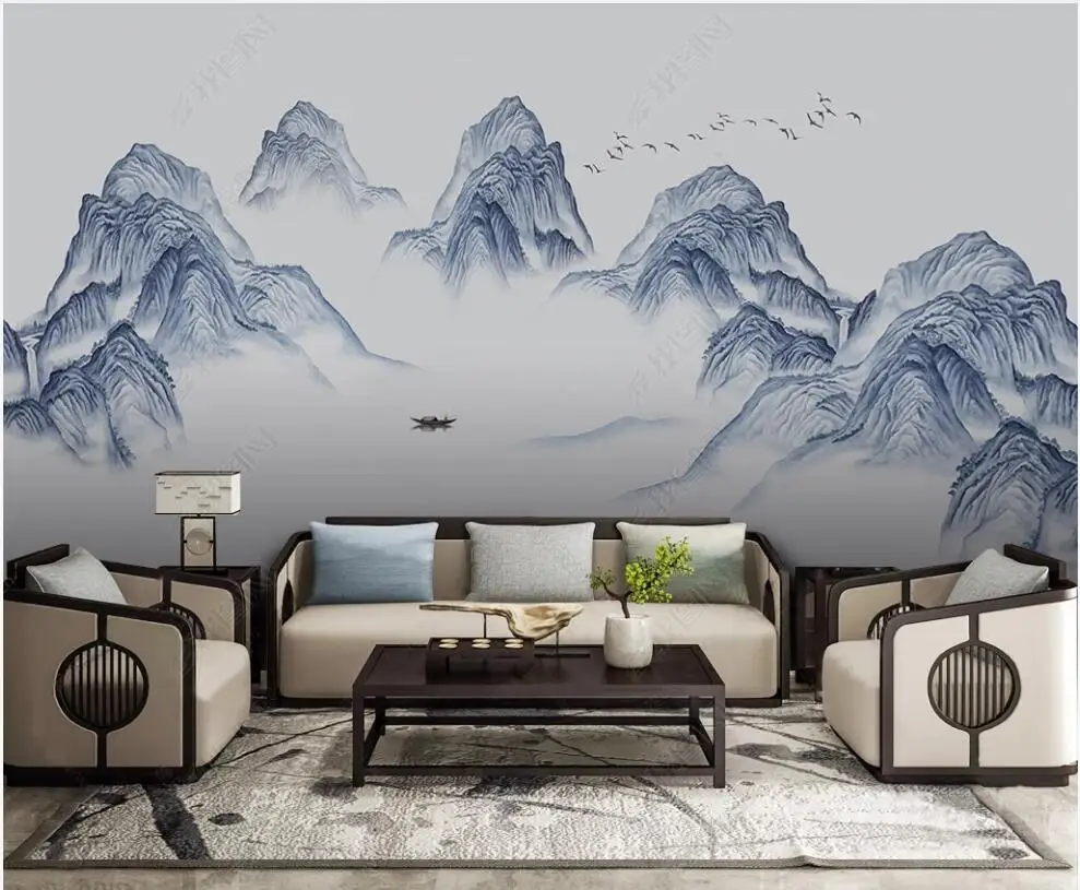 

3d wallpaper custom mural photo Modern Chinese ink and wash artistic conception landscape wall murals wall paper for walls 3 d