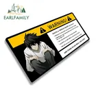 EARLFAMILY 15 см x 7,1 см аниме Рюк из Death Note Предупреждение ющая Автомобильная наклейка для настоящих и поддельных правил JDM Автомобильная наклейка на солнцезащитный козырек