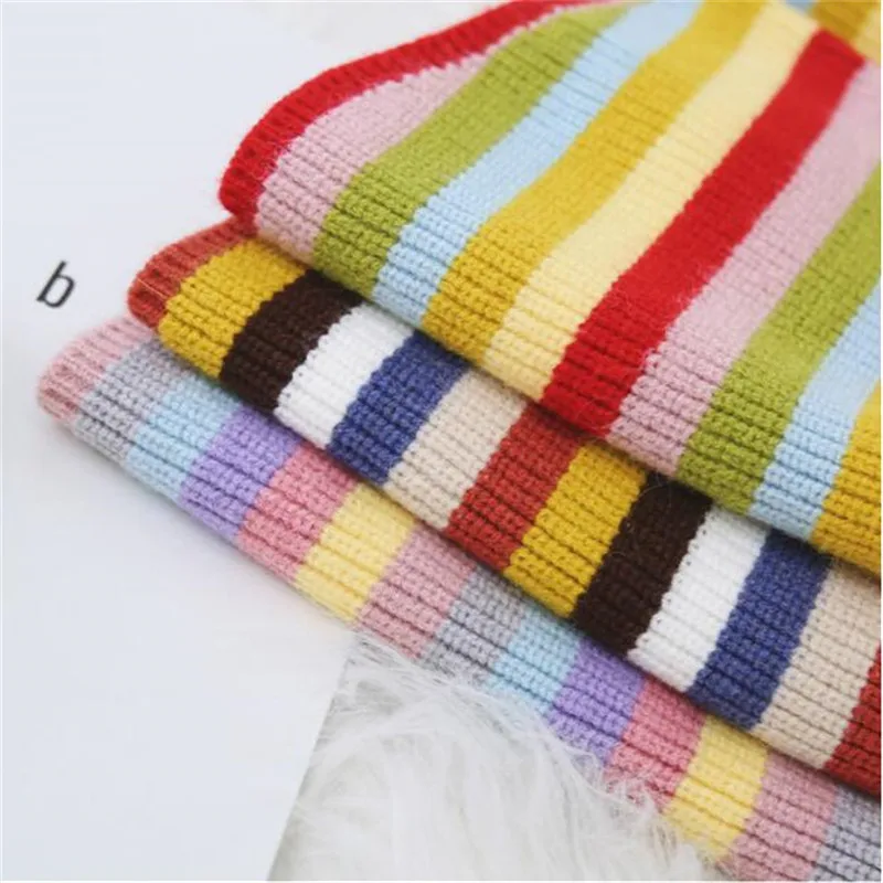 Knit комплекты трикотажной одежды для девочек; детский шерстяной свитер в полоску; платье-комбинезон; пуловер с кроличьими волосами; комплект одежды для детей