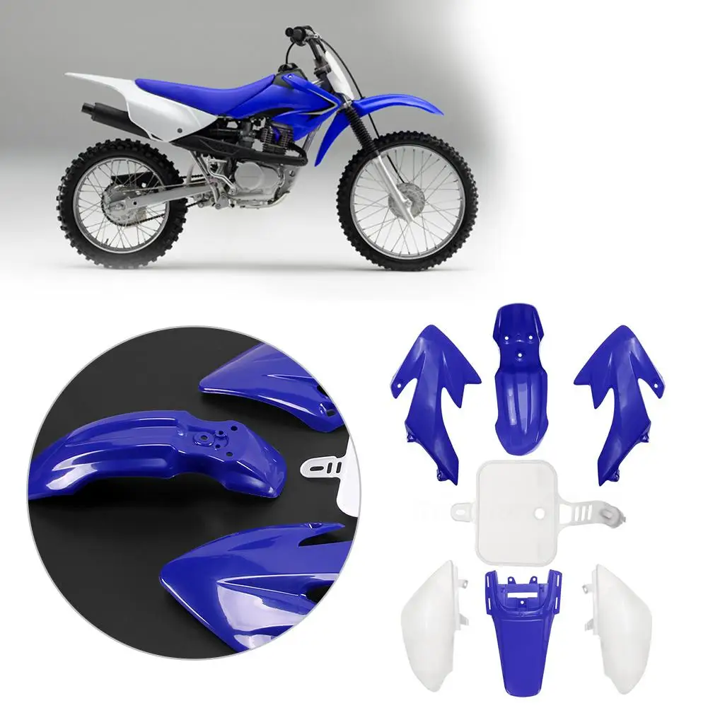 

7pcs Plastic Motorcyc Fairing Set for Honda CRF 50 Dirt Pit Bike Blue+White Motorcycle Accessories Covers Ornamental Mouldings