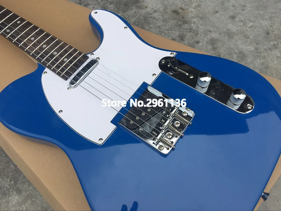 Высокое качество электрогитары TL стиль липа корпус с кленовым горлом синий цвет