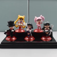 genuine action figure anime surrounding ornaments 5 q version of sailor moon sailor moon cake decoration girl toy