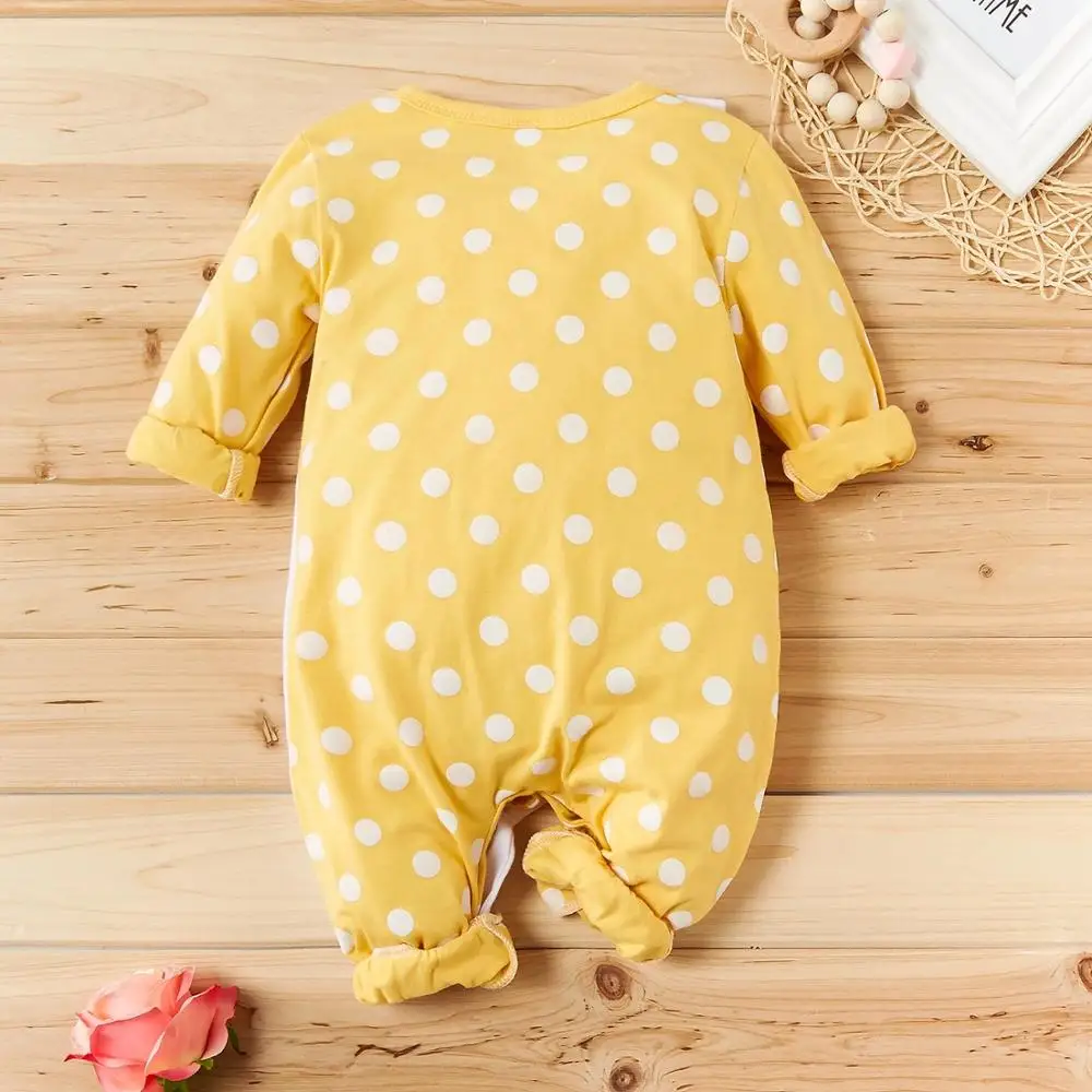 PatPat/Детский комбинезон в горошек с принтом Лучшие друзья Хлопковый застежкой