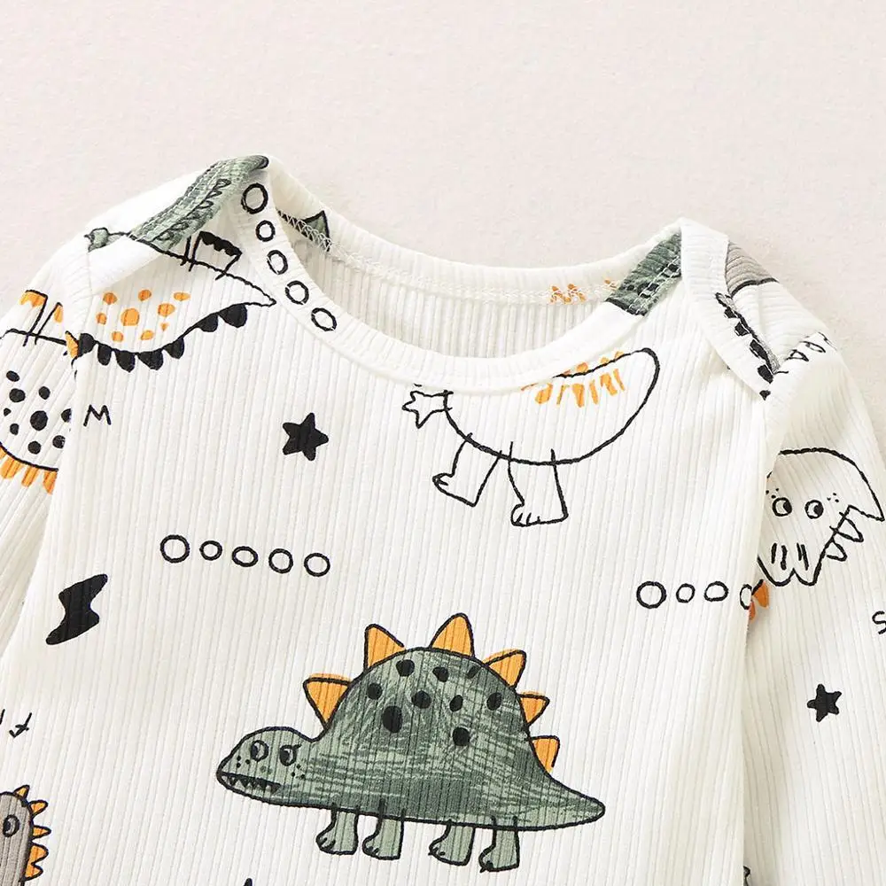 Baby Girl Winter Clothing 2019 Infant Boy Girls Long Sleeve Cartoon Dinosaur Print Romper Jumpsuit Clothes baby winter clothes 2 | Детская
