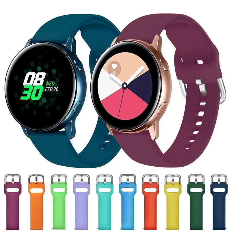 

22mm 20mm Silicone Strap for SAMSUNG Galaxy Watch 42 46mm Galaxy Watch 3 Strap for Amazfit Bip GTR / Active2 Silicone Strap