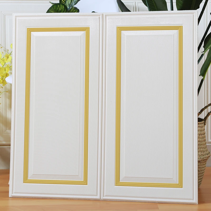 

3D waterproof wallpaper Luxury gold Self-adhesive wall stickers Wall skirt Decor Foam sticker Living room TV backdrop painting