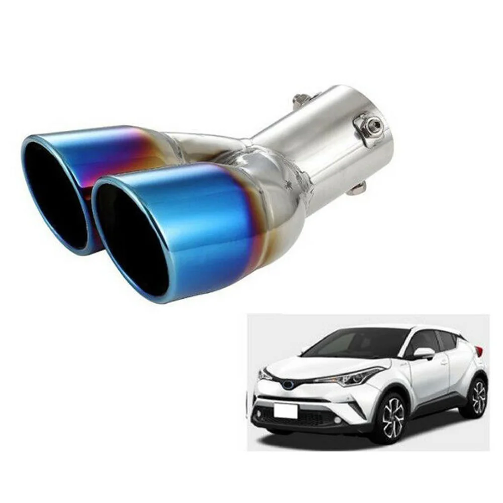 1 шт. выхлопная труба 1x синяя автомобиль для Toyota C HR 2016 2019 нержавеющая