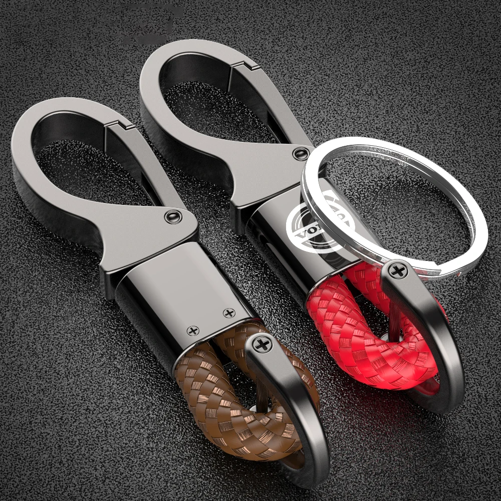 

GEJOYS 2pcs Car Keychain For volvo Key Chain Volvo S60 XC90 V40 S90 V90 AWD T6 Car Parts volvo With Car Logo Rotating Key Ring