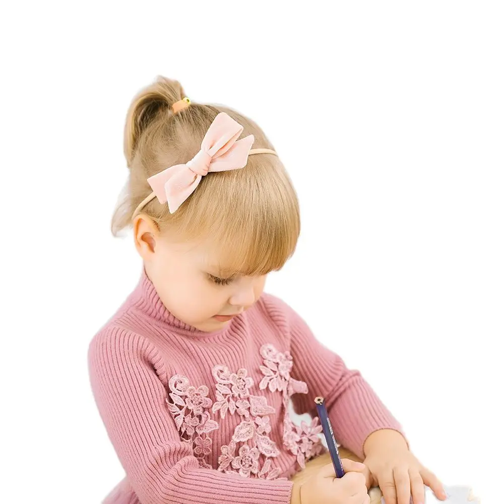 1 шт. с бантом из плотного бархата обтянутая тканью Повязка на голову мягкие