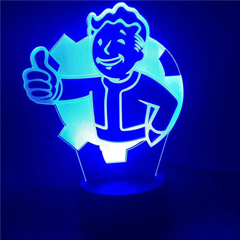 3d светодиодный ночной Светильник игра убежище логотип Красочные USB LED детская