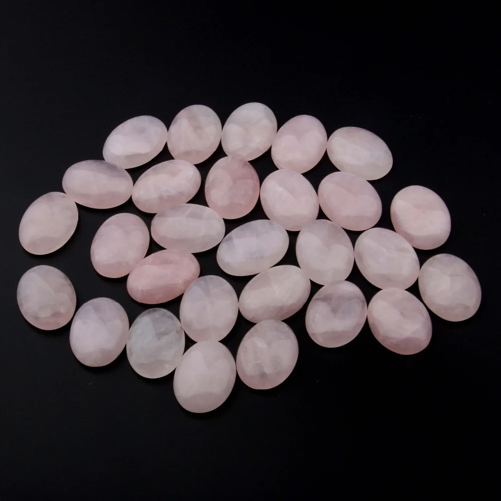 

10PCS Natural Stone Cabochon Rose quartz Oval 10X14 12X16 13X18 15X20 18X25mm Egg Shape DIY Jewelry