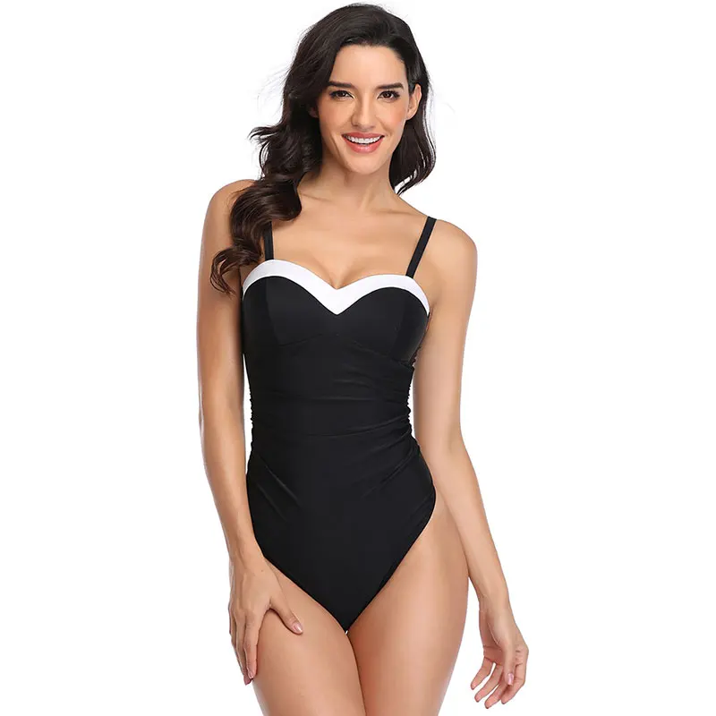 Женский пикантный слитный купальник 2020 красный полосатый купальный костюм для